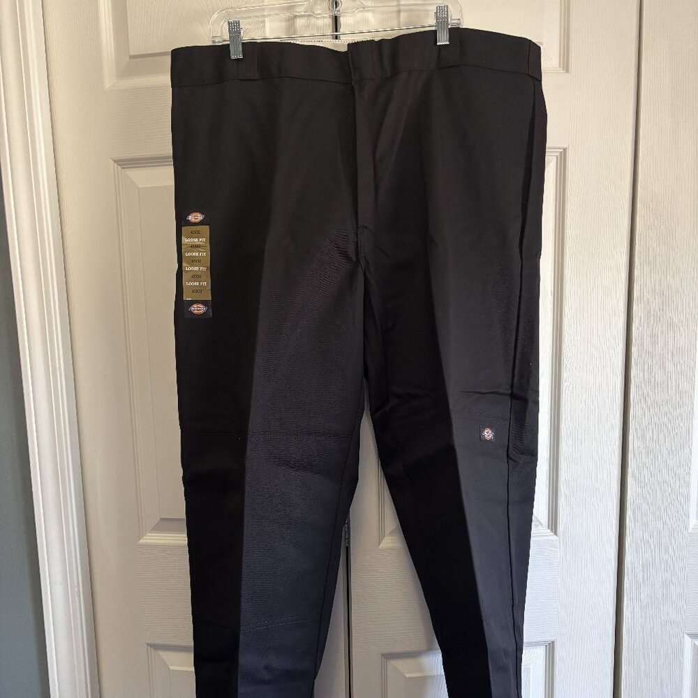NWT Dickies Twill Work Pants 42x32 Loose Fit Straight Leg Black